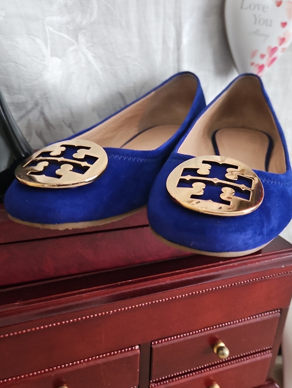 Tory Burch Cobalt Blue Suede Ballet Flats , Size 9M. - Picture 8 of 12